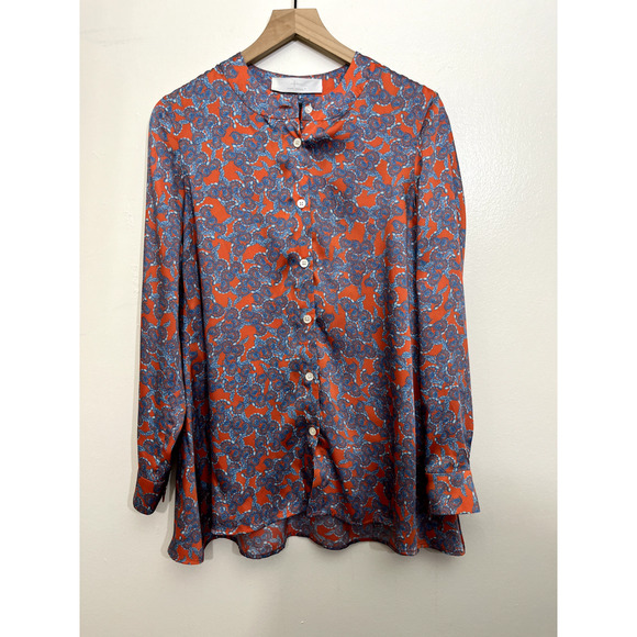 Maximalist Eclectic Boho Artsy Abstract Floral Tunic Top L Indie Lagenlook Relax - Picture 1 of 14